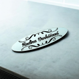 Menovka na dvere Elipse Ornament — tvarovaná menovka s ornamentom