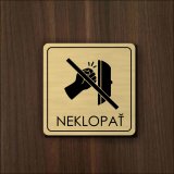Neklopať — akrylátový piktogram Light square 7 × 7 cm pre kanceláriu a ambulanciu