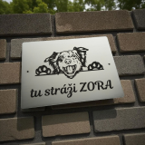 Tabuľka Pozor pes Border kólia cute