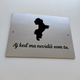 Tabuľka Pozor pes Bišoník — výstražná tabuľka na plot 20×15 cm