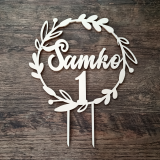 Zápich na tortu s menom a číslom – narodeninový cake topper