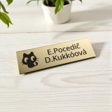 Menovka na dvere Kitty — elegantná menovka s mačacím motívom