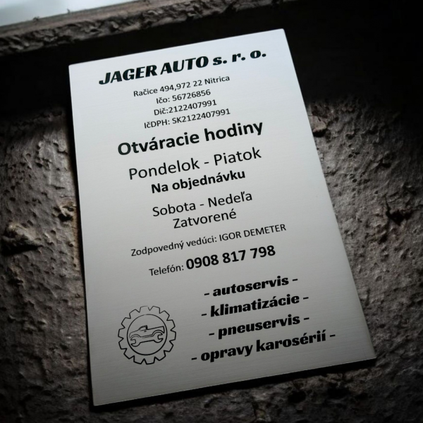 tabuľka otváracie hodiny