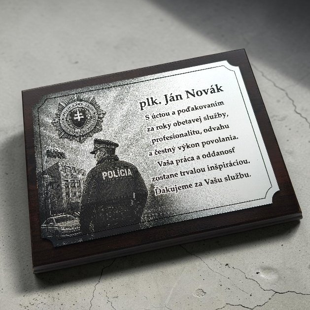 Plaketa Polícia - obdĺžnik s ilustráciou