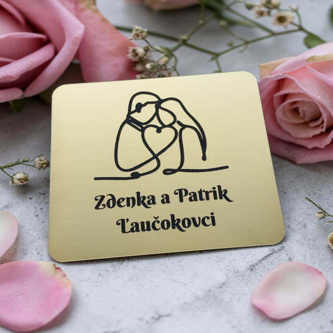 Menovka Duo na dvere — samolepiaca akrylátová partnerská menovka 10×8,8 cm
