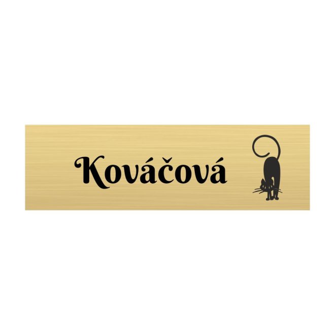 Menovka na dvere s Mačkou — akrylátová menovka s mačacím motívom