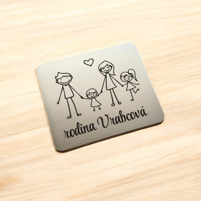 Menovka na dvere rodičia a dve dcérky v3