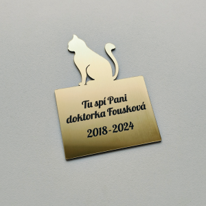 Tabuľka na hrob mačky