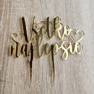 Zápich na tortu – Všetko najlepšie so srdiečkami | cake topper
