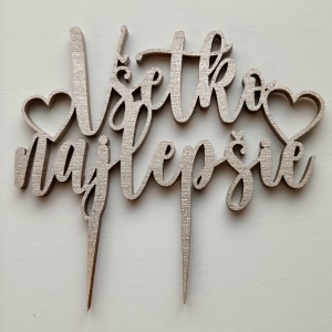 Zápich na tortu – Všetko najlepšie so srdiečkami | cake topper