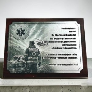 Plaketa obdĺžnik - Záchranná zdravotná služba