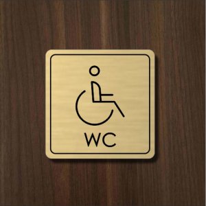 WC bezbariérové — akrylátový piktogram Light square 7 × 7 cm pre hotel a kanceláriu