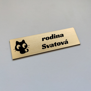 Menovka na dvere Kitty — elegantná menovka s mačacím motívom