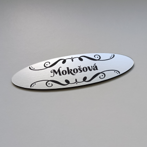 Menovka na dvere Elipse Ornament — tvarovaná menovka s ornamentom