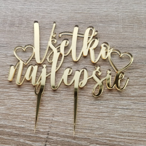Zápich na tortu – Všetko najlepšie so srdiečkami | cake topper
