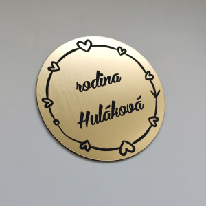 Menovka na dvere Round Hearts