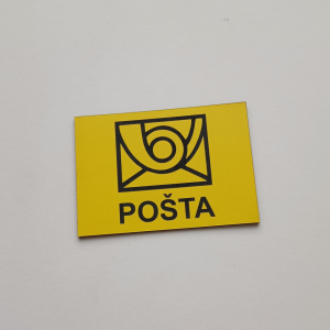 Tabuľka Pošta — samolepiace akrylátové označenie poštovej schránky 10×7 cm