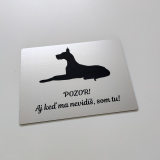 Tabuľka Pozor pes Nemecká doga — výstražná tabuľka na plot 20×15 cm