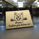 Tabuľka Pozor pes Akita inu — výstražná tabuľka na plot 20×15 cm