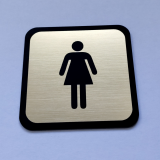 WC dámy — akrylátová tabuľka Smooth square 7 × 7 cm pre hotel a kanceláriu