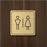 WC dámy a páni — akrylátový piktogram Light square 7 × 7 cm pre hotel a kanceláriu