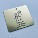 Menovka na dvere mama a dcéra — samolepiaca akrylátová rodinná menovka 10×8,8 cm