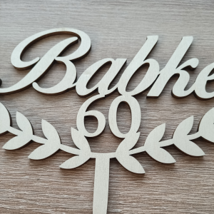 Zápich na tortu – vavrínový veniec s menom a číslom | cake topper