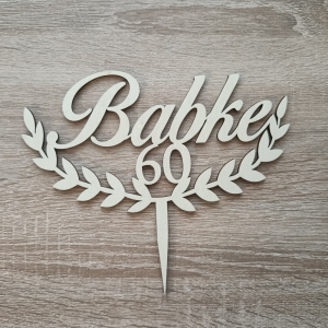 Zápich na tortu – vavrínový veniec s menom a číslom | cake topper