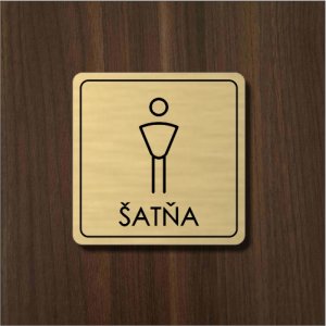 Šatňa páni — akrylátový piktogram Light square 7 × 7 cm pre hotel a prevádzku