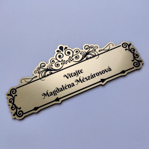 Menovka Deluxe Ornament — samolepiaca akrylátová ornamentová menovka 13×5,2 cm