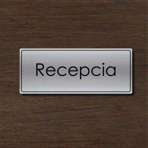 Recepcia — akrylátová tabuľka Light square 30 × 12 cm pre hotel a penzión